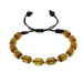 Womens Yellow Fiery Amber Bracelet With Macrame Thread