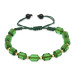 Womens Bracelet, Fiery Amber, Water Green, With Macrame Thread