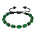 Womens Green Fiery Amber Bracelet With Macrame Thread