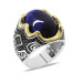 Blue Tiger Eye Stone 925 Sterling Silver Men Ring