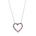 Elegant Design Rose Color Silver Heart Necklace With Zircon Stone