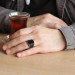 Embroidered Black Onyx Stone 925 Sterling Silver Men Ring