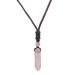 Obelisk Design Rope Chain Rose Quartz Natural Stone Men Necklace