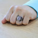 Authentic Design Crescent Star Motif Silver Men Ring