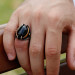 Claw Design Black Onyx Stone 925 Sterling Silver Men Ring