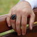 Claw Design Black Onyx Stone 925 Sterling Silver Men Ring