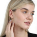 Gold Color Full Round Silver Women Earrings With Rows Of Zircon Stones