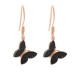 Black Zircon Stone Butterfly Design Silver Women Earrings