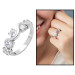 Diamond Diamond Mount Asymmetric Silver Women Five Stone Ring