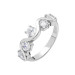 Diamond Diamond Mount Asymmetric Silver Women Five Stone Ring