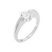 Diamond Mount Diamond Look Silver Women Solitaire Ring