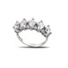 Diamond Heart Design Silver Women Five Stone Ring