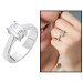 Diamond Mounted Silver Baguette Ring For Women