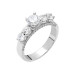 Diamond Mount Elegant Design Silver Women Five Stone Ring