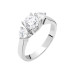 Starlight Diamond Elegant Design Silver Women Tria Ring