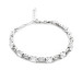 Diamond Mounted Zircon Stone Medium Size Silver Waterway Bracelet