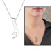 Diamond Solitaire Modern Design Silver Women Necklace