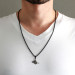 Tugra Design Black Color Steel Men Necklace