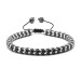 Snake Design Black Silver Hematite Natural Stone Bracelet