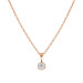 Elegant Design Rose Color Zircon Single Stone Silver Women Necklace