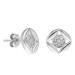 Zircon Stone Square Design 925 Sterling Silver Earrings