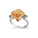 Zircon Stone Rose Design Snowflake Detailed Silver Women Ring