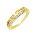 Zircon Stone T Design Gold Color 925 Sterling Silver Women Ring