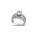 Zircon Stone Three Row Design Silver Women Solitaire Ring