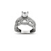 Zircon Stone Chain Design Silver Women Solitaire Ring