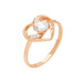 Zircon Single Stone Heart Design Rose Silver Women Ring