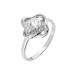 Zircon Single Stone Milky Way Design Silver Women Ring