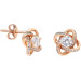 Zircon Single Stone Milky Way Design Rose Silver Earrings