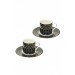 Art Deco Black Set Of 2 Cups