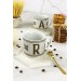 Porcelain Letter Mug - Letter R Hermoni
