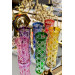 Colorful Cut Crystal Tall Water Glass