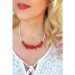 925 Sterling Silver Pearl And Coral Stone Necklace
