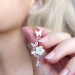 Vaoov 925 Sterling Silver Pink Stone Butterfly Earrings