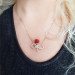 Vaoov 925 Sterling Silver Infinity Red Rose Women's Necklace