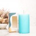 12X7 Cm Mitr Turquoise Cylinder Candle
