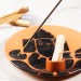 Wood Hand Carved Incense Holder Hindu Inscription