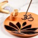 Handmade Wood Incense Holder With Lotus Flower Design