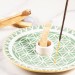 Handmade Incense Holder Green Flower Of Life Design Of Wood