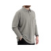 Plus Size Men Sweatshirt Polo Neck Long Sleeve Khaki