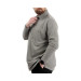 Plus Size Men Sweatshirt Polo Neck Long Sleeve Khaki