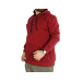 Men Sweatshirt Hooded Kangaroo Pocket Basic Claret Red