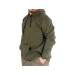 Men Sweatshirt Hooded Kangaroo Pocket Basic Khaki