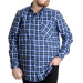 Large Size Men's Plaid Long Sleeved Pocket Shirt Nefti