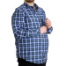 Large Size Men's Plaid Long Sleeved Pocket Shirt Nefti