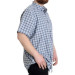 Plus Size Men's Shirt Plaid Short Sleeve Gray