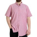 Plus Size Men's Shirt Plaid Short Sleeve Red